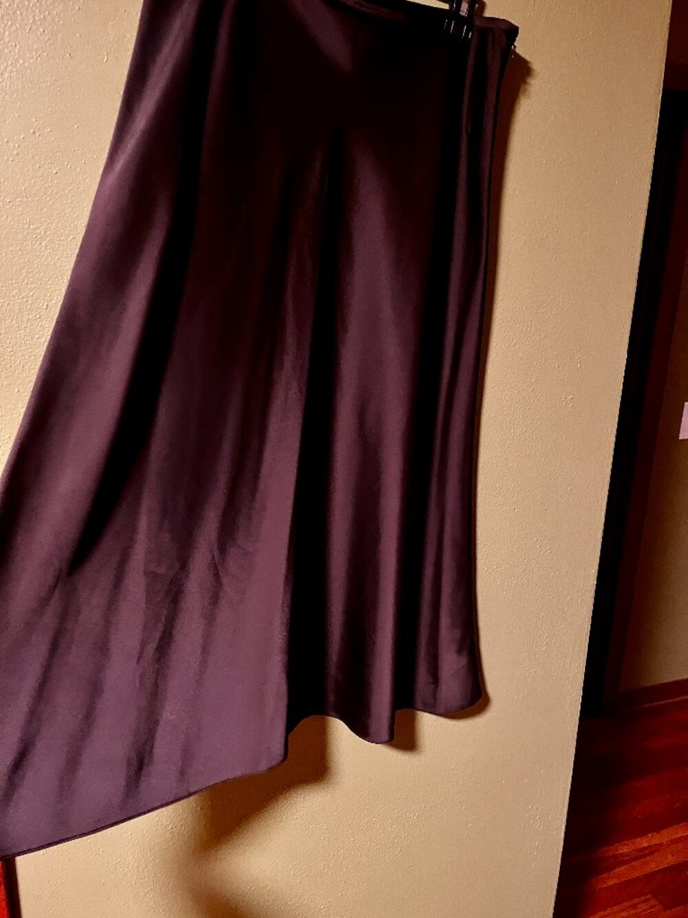 Antonio Melani Espresso Brown Satin Slip Skirt Bias Cut Midi Size 12 - Picture 2 of 5